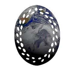 A Sky View Of Earth Oval Filigree Ornament (two Sides) by Celenk