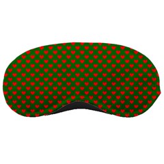 Large Red Christmas Hearts On Green Sleeping Masks by PodArtist