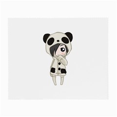 Kawaii Panda Girl Small Glasses Cloth by Valentinaart