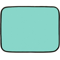 Tiffany Aqua Blue Puffy Quilted Pattern Fleece Blanket (mini) by PodArtist