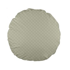 Rich Cream Stitched And Quilted Pattern Standard 15  Premium Round Cushions by PodArtist