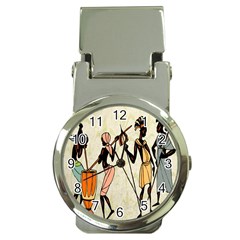 Man Ethic African People Collage Money Clip Watches by Celenk
