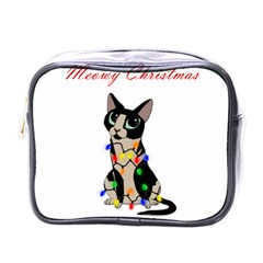 Meowy Christmas Mini Toiletries Bags by Valentinaart