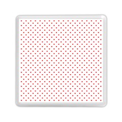 Small Christmas Red Polka Dot Hearts On Snow White Memory Card Reader (square)  by PodArtist