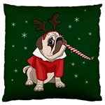 Pug Xmas Large Cushion Case (Two Sides) Front