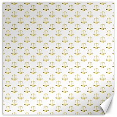Gold Scales Of Justice On White Repeat Pattern All Over Print Canvas 20  X 20   by PodArtist