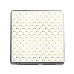 Gold Scales Of Justice On White Repeat Pattern All Over Print Memory Card Reader (square) by PodArtist