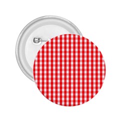 Large Christmas Red And White Gingham Check Plaid 2 25  Buttons by PodArtist