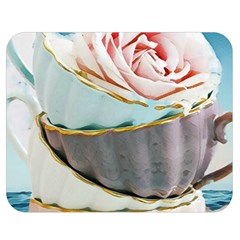 Tea Cups Double Sided Flano Blanket (medium)  by NouveauDesign