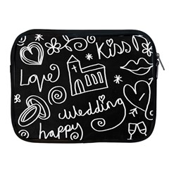 Wedding Chalkboard Icons Set Apple Ipad 2/3/4 Zipper Cases by Celenk