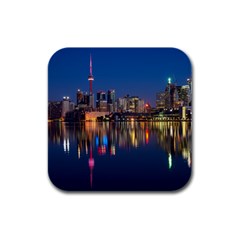 Buildings Can Cn Tower Canada Rubber Square Coaster (4 Pack)  by Celenk