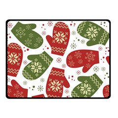 Winter Snow Mittens Double Sided Fleece Blanket (small)  by allthingseveryone