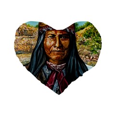 Apache Tribe Warrior Chiricahua Apache Tribe Standard 16  Premium Heart Shape Cushions