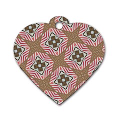 Pattern Texture Moroccan Print Dog Tag Heart (one Side) by Celenk