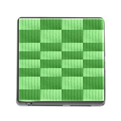 Wool Ribbed Texture Green Shades Memory Card Reader (square) by Celenk