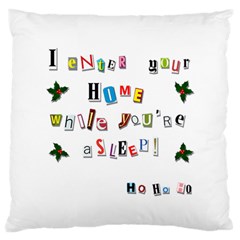 Santa s Note Large Flano Cushion Case (one Side) by Valentinaart