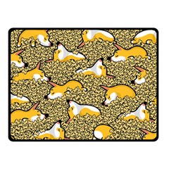 Sleeping Corgi Fleece Blanket (small) by Celenk