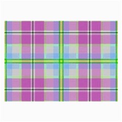 Pink And Blue Plaid Large Glasses Cloth (2-side) by allthingseveryone