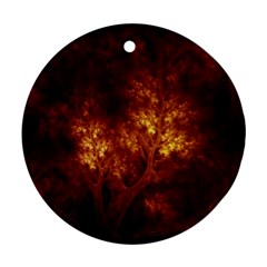 Artsy Brown Trees Round Ornament (two Sides) by allthingseveryone