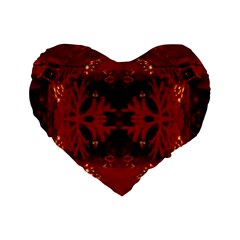 Red Abstract Standard 16  Premium Heart Shape Cushions