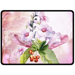 Wonderful Flowers, Soft Colors, Watercolor Double Sided Fleece Blanket (large)  by FantasyWorld7