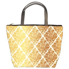 Vintage,gold,damask,floral,pattern,elegant,chic,beautiful,victorian,modern,trendy Bucket Bags