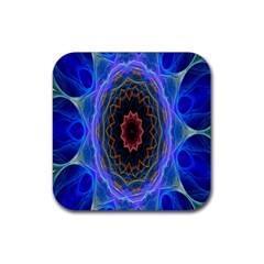 Cosmic Flower Kaleidoscope Art Rubber Coaster (square)  by Celenk