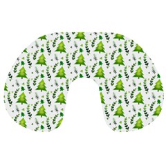 Watercolor Christmas Tree Travel Neck Pillows by patternstudio
