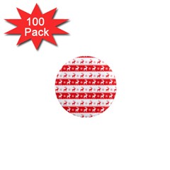 Knitted Red White Reindeers 1  Mini Magnets (100 Pack)  by patternstudio