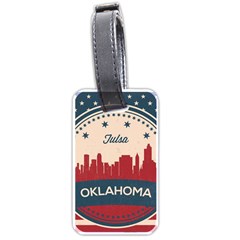 Tulsa Oklahoma Retro Skyline Luggage Tags (one Side)  by Bigfootshirtshop