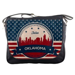 Tulsa Oklahoma Retro Skyline Messenger Bags