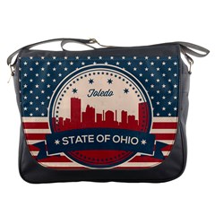 Retro Toledo Skyline Messenger Bags by Bigfootshirtshop