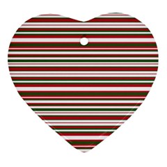 Christmas Stripes Pattern Ornament (heart)
