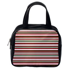 Christmas Stripes Pattern Classic Handbags (one Side) by patternstudio