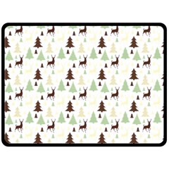 Reindeer Tree Forest Fleece Blanket (large)  by patternstudio