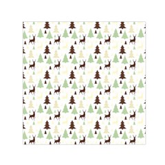 Reindeer Tree Forest Small Satin Scarf (square)