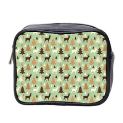 Reindeer Tree Forest Art Mini Toiletries Bag 2-side by patternstudio