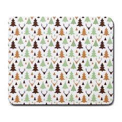 Reindeer Christmas Tree Jungle Art Large Mousepads by patternstudio