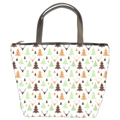 Reindeer Christmas Tree Jungle Art Bucket Bags