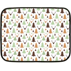 Reindeer Christmas Tree Jungle Art Double Sided Fleece Blanket (mini)  by patternstudio