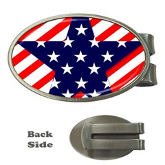 Patriotic Usa Stars Stripes Red Money Clips (oval)  by Celenk