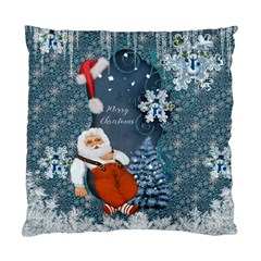 Funny Santa Claus With Snowman Standard Cushion Case (two Sides) by FantasyWorld7