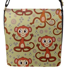 Cute Cartoon Monkeys Pattern Flap Messenger Bag (s) by Bigfootshirtshop