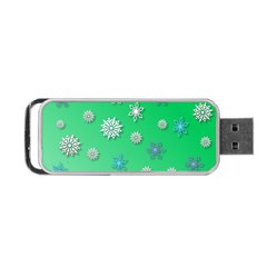 Snowflakes Winter Christmas Overlay Portable Usb Flash (two Sides) by Celenk