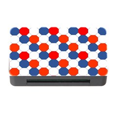 Geometric Design Red White Blue Memory Card Reader With Cf by Celenk