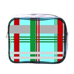 Christmas Plaid Backgrounds Plaid Mini Toiletries Bags by Celenk