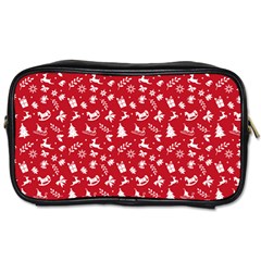 Red Christmas Pattern Toiletries Bags 2-side by patternstudio