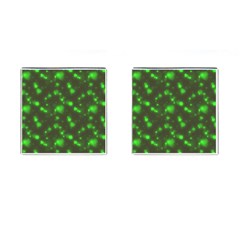 Neon Green Bubble Hearts Cufflinks (square) by PodArtist