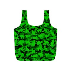 Bright Neon Green Catmouflage Full Print Recycle Bags (s)  by PodArtist