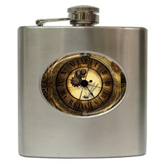 Wonderful Steampunk Desisgn, Clocks And Gears Hip Flask (6 Oz) by FantasyWorld7